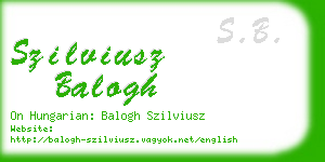 szilviusz balogh business card